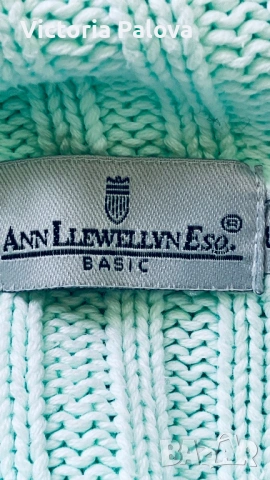 Плетена блуза тюркоазен цвят ANN LLEWELLYN ESQ, снимка 15 - Блузи с дълъг ръкав и пуловери - 53307902
