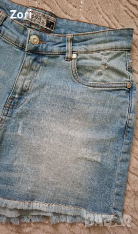 СТРАХОТЕН сет къси дънкови панталонки и кроп-топ, снимка 7 - Тениски - 46461811