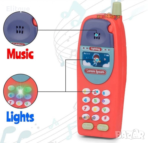 Многофункционален детски телефон със звуци – Интерактивна играчка със светлини и мелодии, снимка 6 - Други - 52785731