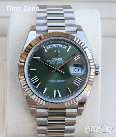 Rolex Day-Date 40mm President White Gold Olive Green Automatic Мъжки / Унисекс Различни Варианти