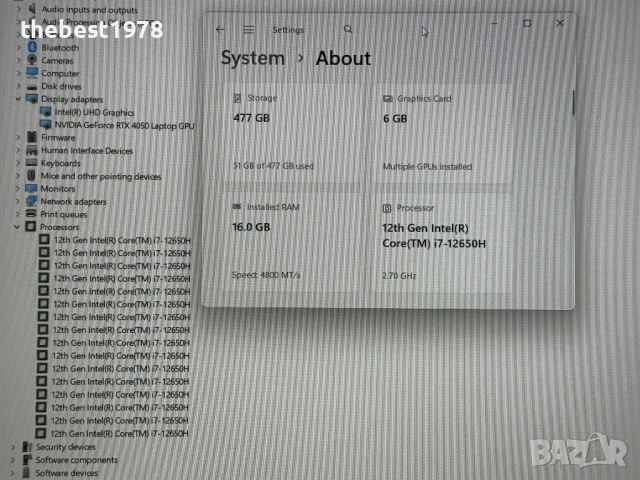 144Hz Nitro`Core i7-12650H/RTX 4050/16GB DDR5/512GB NVMe/Full HD IPS/Бат 6ч, снимка 9 - Лаптопи за игри - 53347441