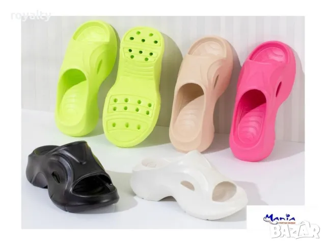 Дамски бежови олекотени чехли на платформа, снимка 4 - Чехли - 49945592