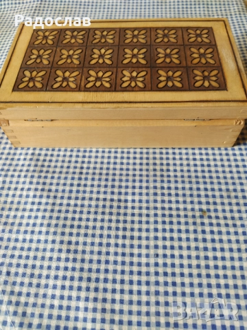 стара пирографирана кутия , снимка 4 - Декорация за дома - 51754813