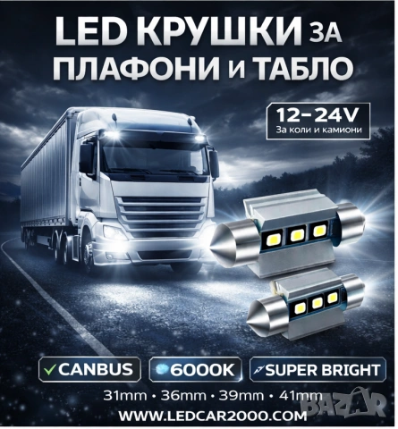 Лед крушки Led C5W C10W CANBUS, снимка 2 - Аксесоари и консумативи - 39759528