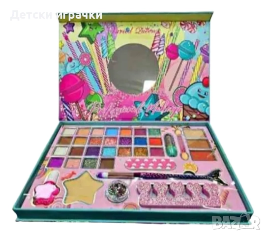 Комплект гримове за деца с огледало и лак за нокти , снимка 2 - Други - 52664205