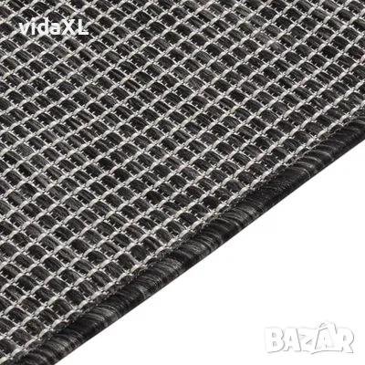 vidaXL Градински плоскотъкан килим, 120x170 см, сив（SKU:340774, снимка 3 - Килими - 48040895