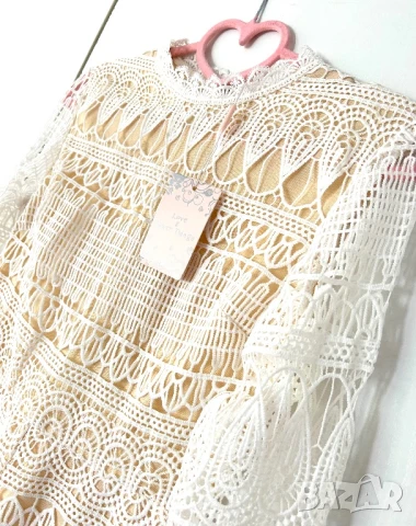 РАЗПРОДАЖБА Нов дамски дантелен гащеризон къс крачол елегантен размер XS и размер S, снимка 4 - Гащеризони - 50611965