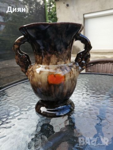 Немска керамична ваза глазирана , снимка 6 - Вази - 45357893