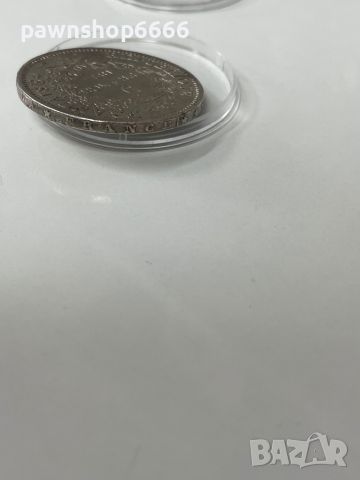 Сребърна монета - Франция 5 франка, 1875 - Херкулес, снимка 3 - Нумизматика и бонистика - 46291701