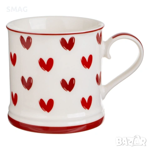 Чаша "New Bone" – Бяла със сърца, 620 мл_1229186