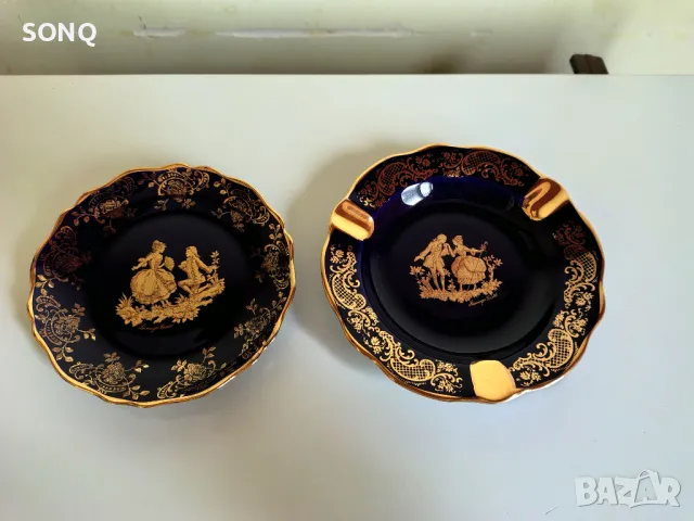 Прекрасен Позлатен 22К Порцеланови Компликт-Лимож