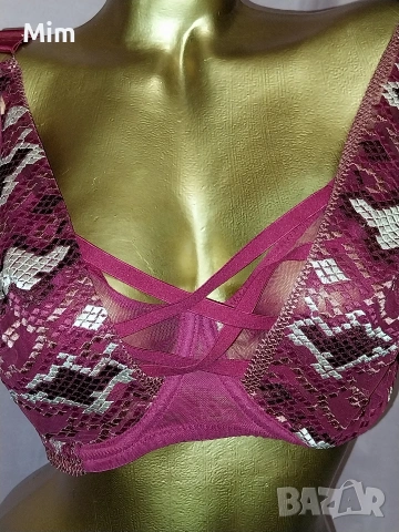 Ulla Popken 100 C Червен дантелен сутиен , снимка 2 - Бельо - 53290575