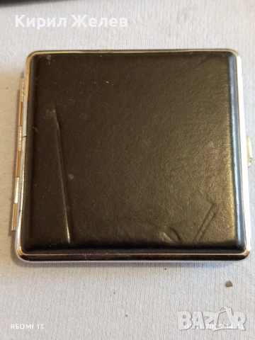 Стара метална табакера с кожа KING за КОЛЕКЦИЯ ДЕКОРАЦИЯ 48948