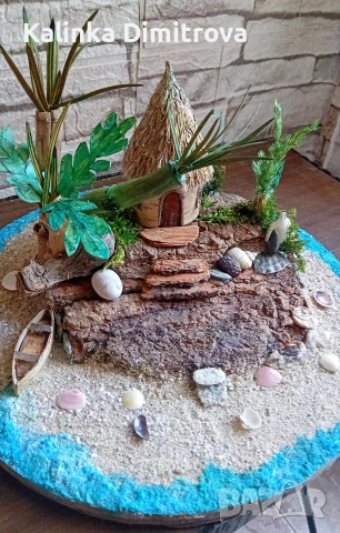 Лято на морският бряг-ръчно изработена декорация., снимка 4 - Декорация за дома - 53217315