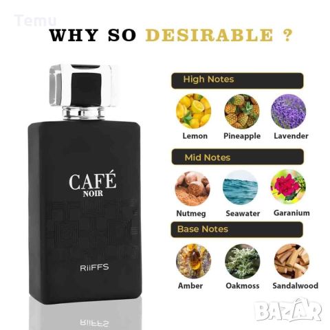 Оригинален Арабски парфюм Café Noir RiiFFS Eau De Perfume For Men - 100ml / Личността на човек се от, снимка 2 - Мъжки парфюми - 45573201