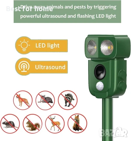 IP66 Соларен ултразвуков репелент, водоустойчив срещу диви животни, снимка 3 - Други - 50685944