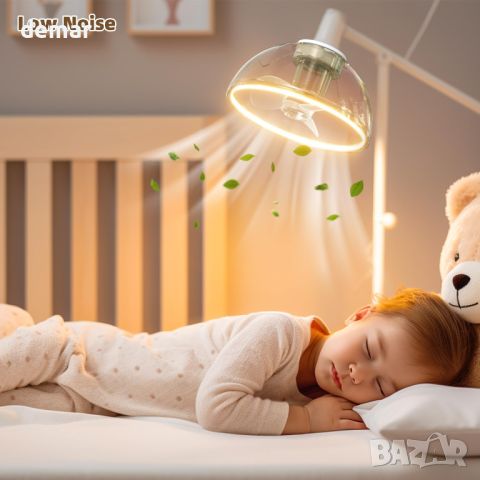 Kawaya LED таванна вентилаторна лампа с дистанционно, за основа E27, диаметър 20 см, снимка 4 - Лед осветление - 46378262