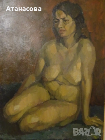 Авторска картина модел "Голо тяло" масло 70-те г, снимка 2 - Картини - 54152562