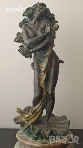 Антикварна Бронзова Скулптура "Жената на Слънцето"1900 г, снимка 4 - Антикварни и старинни предмети - 44848331