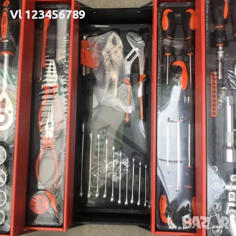 Сгъваем метален куфар с инструменти 85 части, снимка 8 - Куфари с инструменти - 52121724