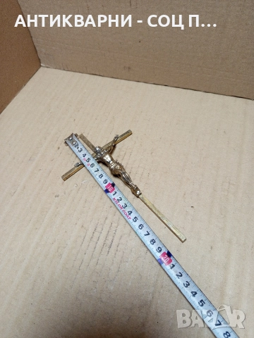 Стар Бронзов Кръст Исус Христос Инри. , снимка 7 - Антикварни и старинни предмети - 52842249