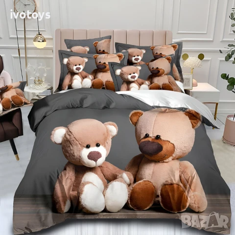 Двулицево спално бельо (размер за приста), реално изображение, 4 части - Модел WS18095, снимка 1