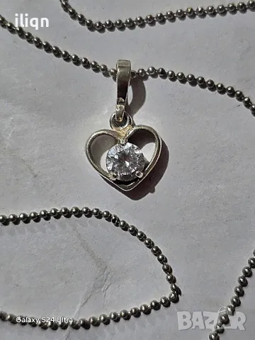 Сребърен синджир с висулка. 48см. Цена 21,99лв. За Севлиево безплатна доставка. Разгледайте , снимка 4 - Колиета, медальони, синджири - 50405489