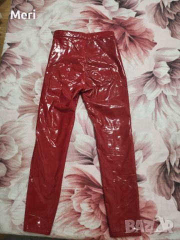 Латексов червен панталон висока талия Calliope, снимка 3 - Панталони - 45306988