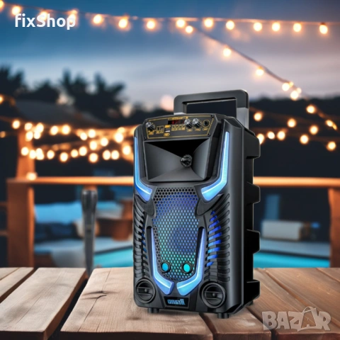 Караоке тонколона инча TTD-8259 8" | 20W, Телескопична Дръжка, LED RGB, Микрофон, снимка 3 - Тонколони - 53048215