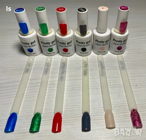 Лот гел лакове Pretty gel + подарък, снимка 1 - Продукти за маникюр - 49579220