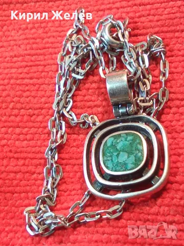 NIKOL@AS Арт СРЕБЪРНО КОЛИЕ с МЕДАЛЬОН МАТИРАНО СРЕБРО 925 КАМЪК ХРИЗОКОЛА на БИЖУТЕРА НИКОЛАС 49803, снимка 13 - Колиета, медальони, синджири - 49426175