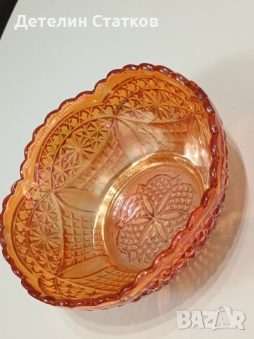Винтидж купа от карнавално стъкло, снимка 3 - Други - 52355056