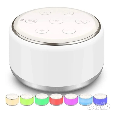 Уред за бял шум за бебе, с нощна лампа и 34 мелодии, бебешка лампа с дълъг живот на батерия