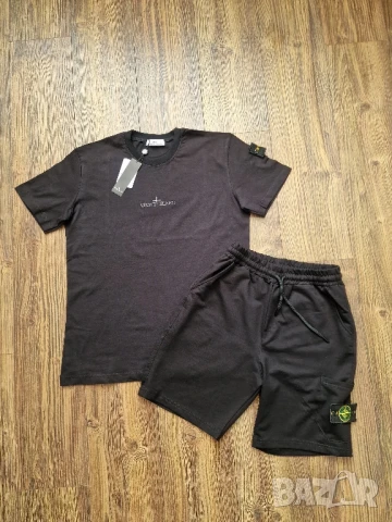 Мъжка екип къси панталони и тениска STONE ISLAND Размери, L , XL  , снимка 4 - Спортни дрехи, екипи - 50661097