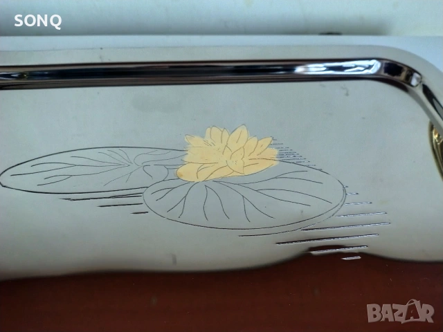 Красив Поднос Със Позлата 24К, снимка 3 - Антикварни и старинни предмети - 53456757