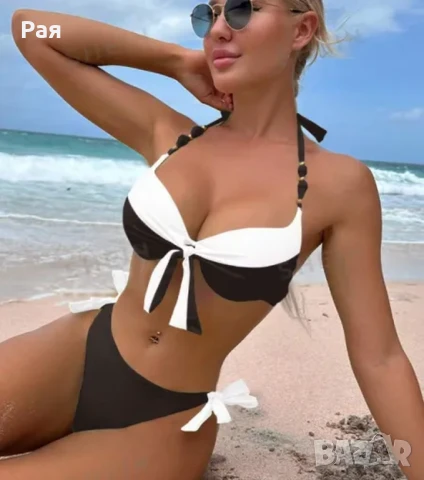 Бански в бяло и черно