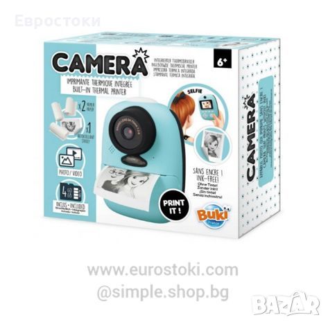 Камера за моментни снимки Buki France, детски фотоапарат с печат