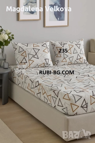 Чаршаф с ластик и 2 калъфки , снимка 6 - Спално бельо - 52800258