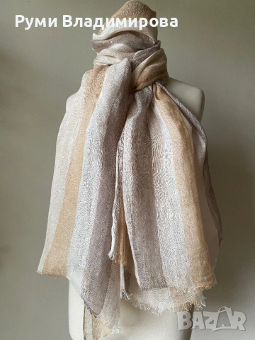 Шал с лен/ различни видове, снимка 17 - Шалове - 45423454