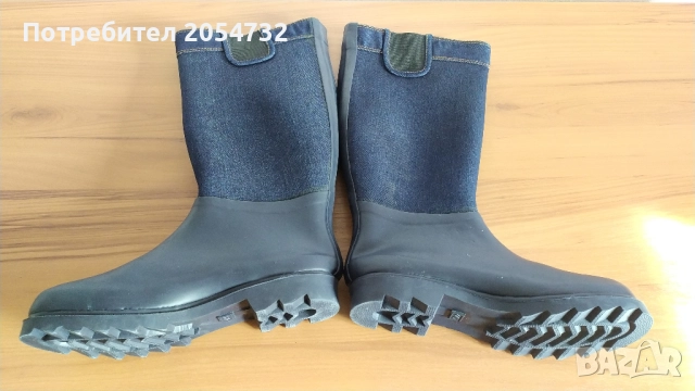 Нови ботуши с каучукова подметка и крачоли от дънкова материя - деним, снимка 15 - Дамски ботуши - 52157241