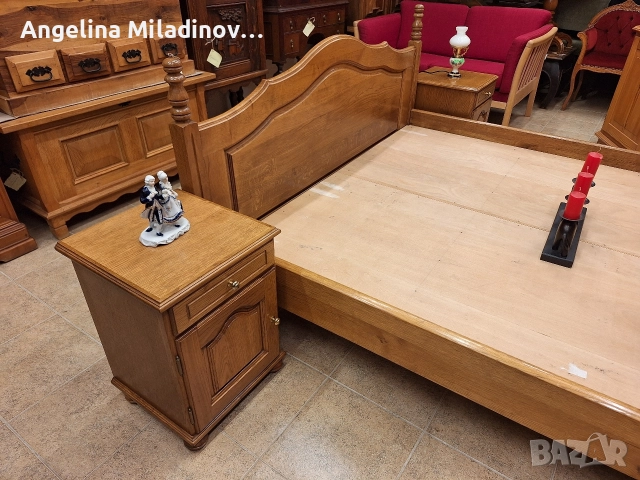 К - т спалня и две нощни шкафчета дъб масив , снимка 13 - Спални и легла - 52712318