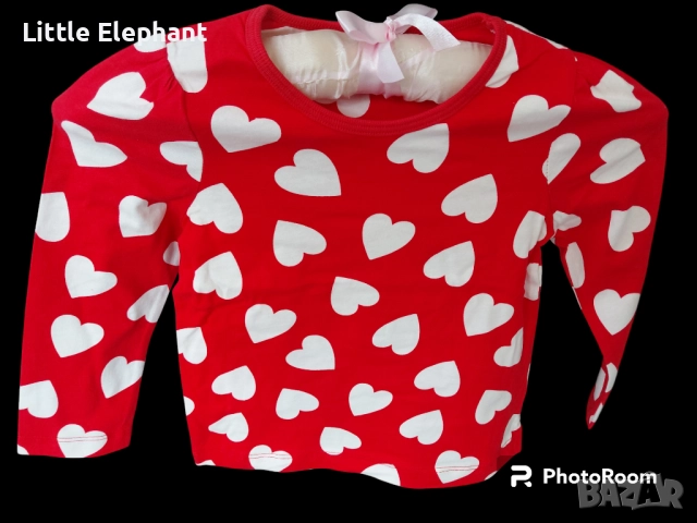 Блузка с дълъг ръкав за 2-3 год мом бели сърца,колекция"Hearts",Англия/нова