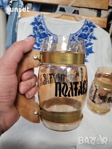 халки за бира Полтава с дървени дръжки, снимка 7 - Чаши - 45714706