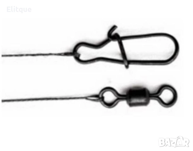 Комплект стоманени поводи за щука 20cm/25cm E880 2бр черно/кафяво, снимка 5 - Други стоки за дома - 52841299