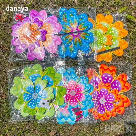 6476 Цветна градинска вятърна въртележка, 70 см, снимка 6 - Градински мебели, декорация  - 53812481