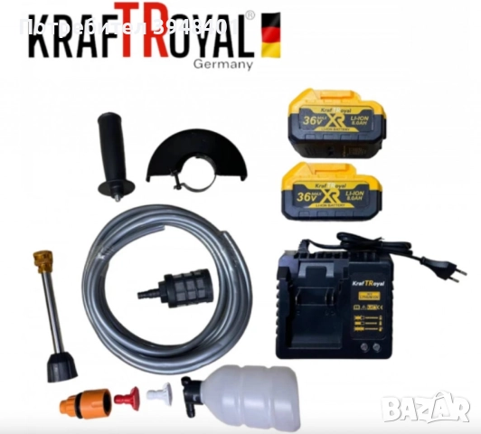 5в1 универсален комплект KraftRoyal с 5 приставки: винтоверт, гайковерт-импакт, перфоратор,водоструй, снимка 2 - Куфари с инструменти - 52980847