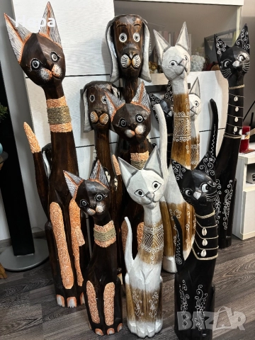 Котки от дърво , снимка 2 - Декорация за дома - 32821072