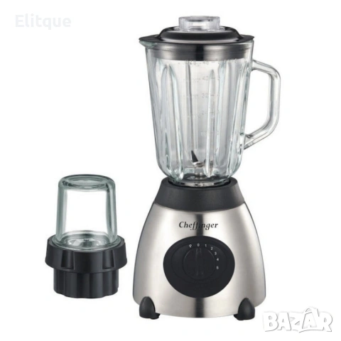 Блендер Cheffinger 1000 W – 1,5 л стъклена кана, мелачка 100 мл, корпус от неръждаема стомана, снимка 4 - Друга електроника - 53180313