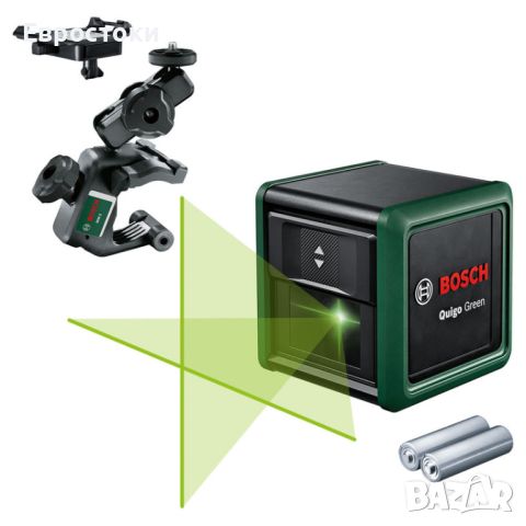 Лазерен нивелир с кръстосани линии BOSCH QUIGO Green BOSCH QUIGO Green е лазерен нивелир с технологи, снимка 1 - Други инструменти - 46145850