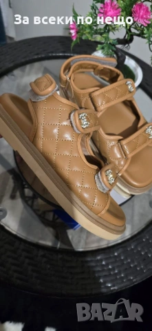 Chanel Дамски Бежови Сандали Шанел Код E1315, снимка 2 - Сандали - 54141962